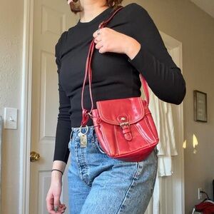 Giani Bernini Red Leather Crossbody Bag